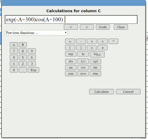 Calculator window